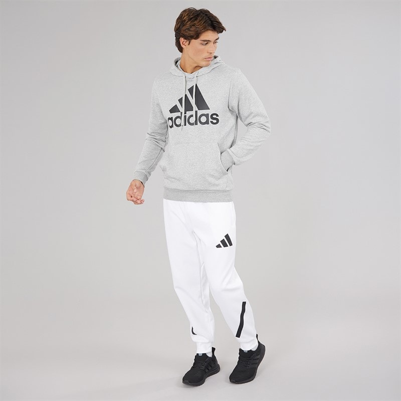 adidas Mens Essentials Big Logo Hoodie Medium Grey Heather/Black - Image 3