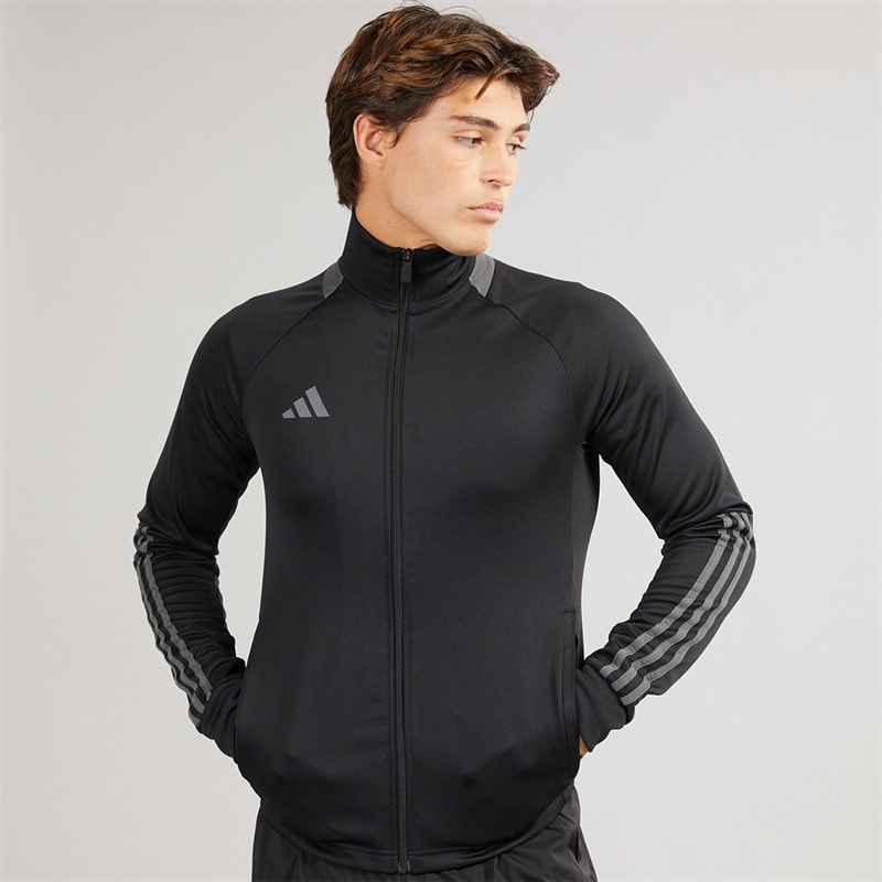 adidas Mens Aeroready Sereno Cut 3-Stripes Track Jacket Black/Grey Six - Image 3