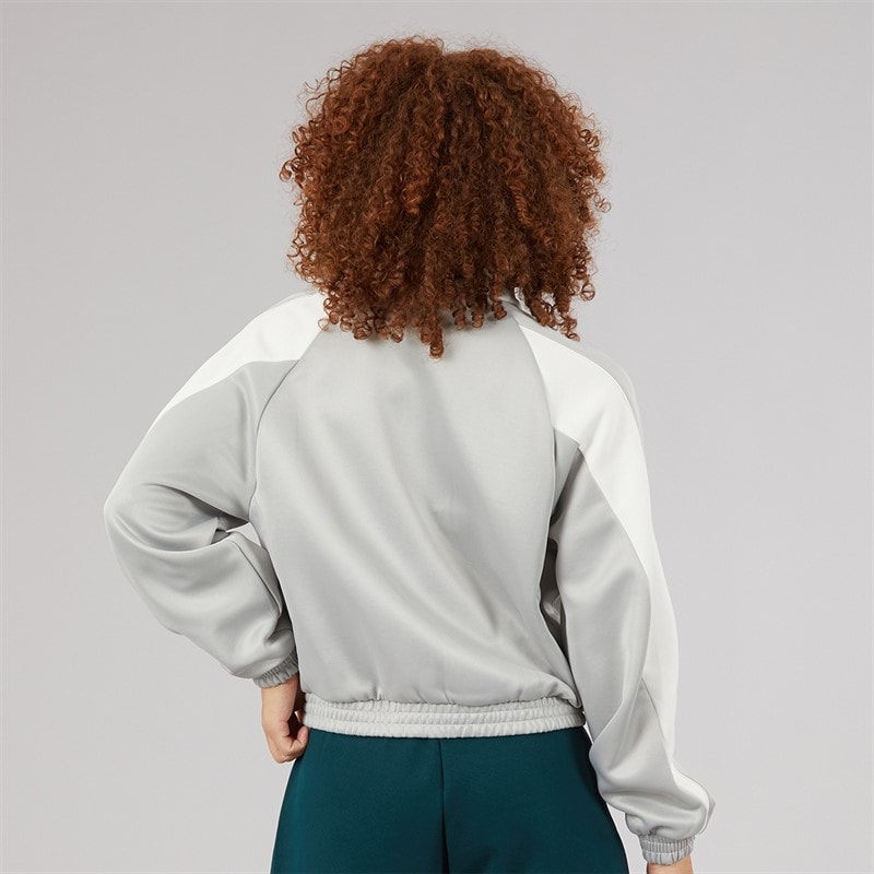 adidas Womens Stadium Full Zip Track Top Metal Grey/Off White - Image 2