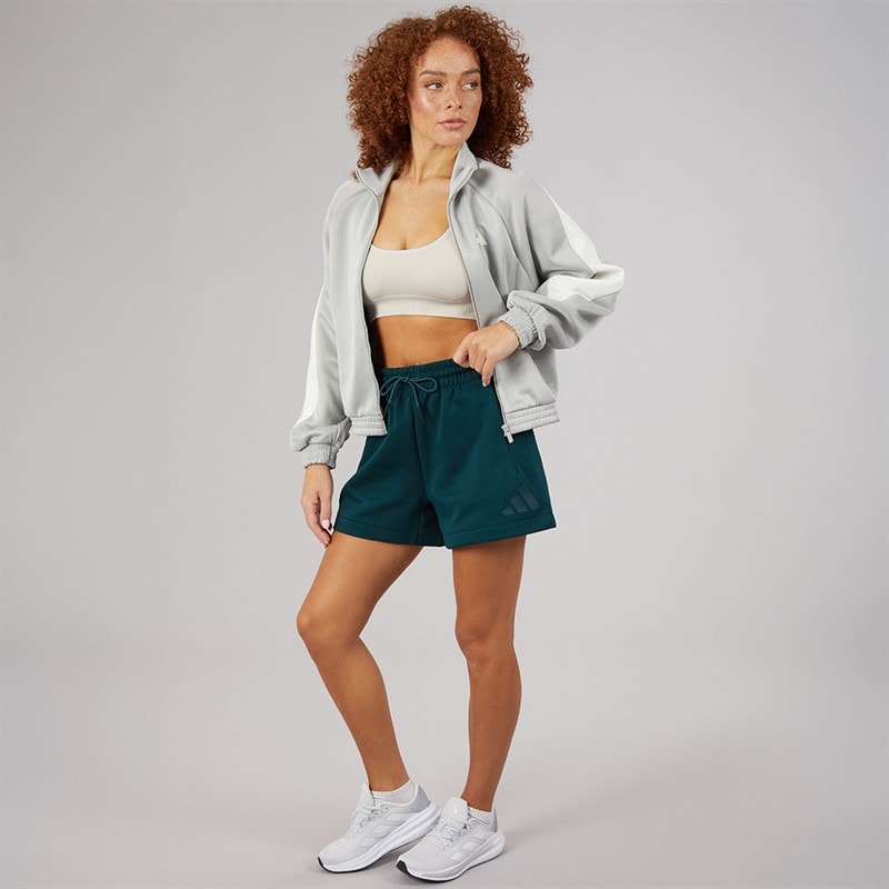 adidas Womens Stadium Full Zip Track Top Metal Grey/Off White - Image 4