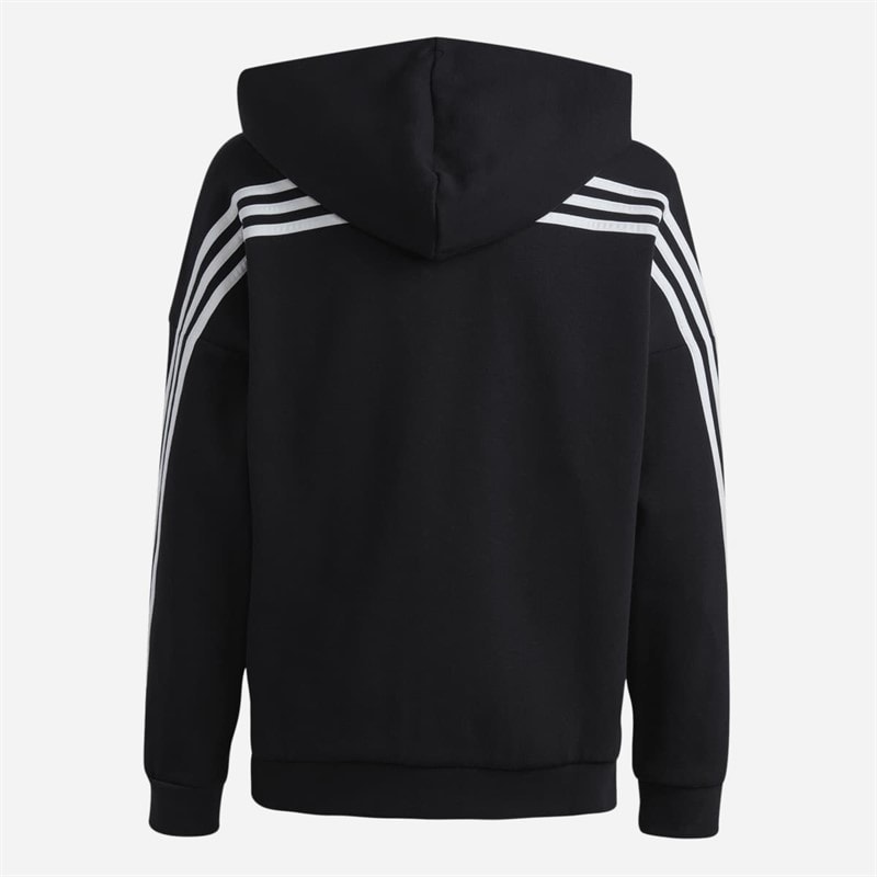 adidas Junior Future Icons 3 Stripes Full Zip Hoodie Black/White - Image 2