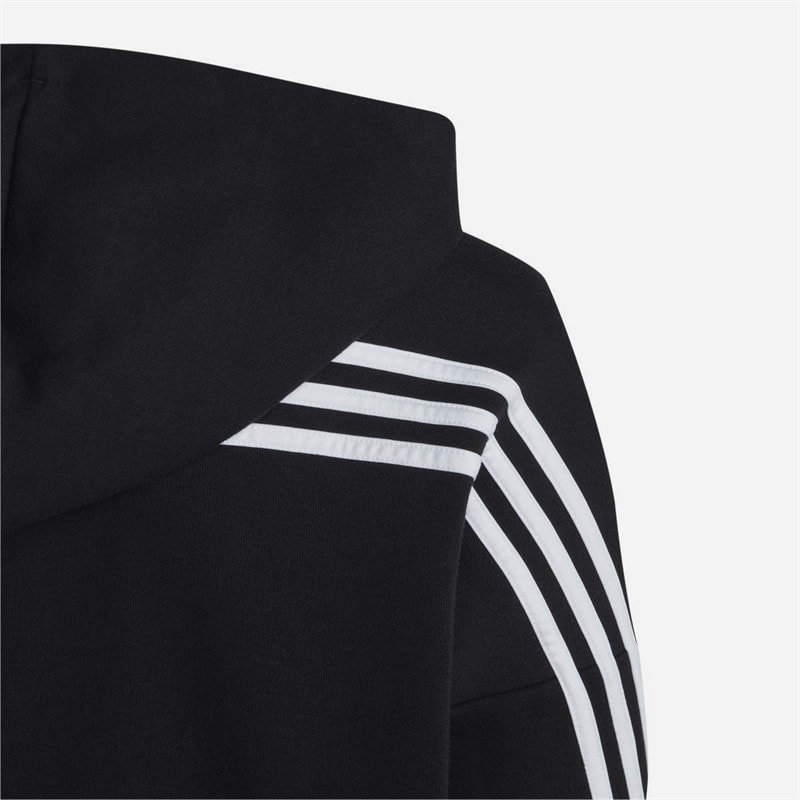 adidas Junior Future Icons 3 Stripes Full Zip Hoodie Black/White - Image 3