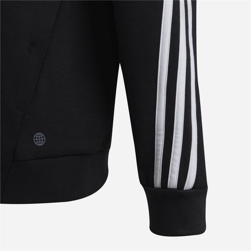 adidas Junior Future Icons 3 Stripes Full Zip Hoodie Black/White - Image 4