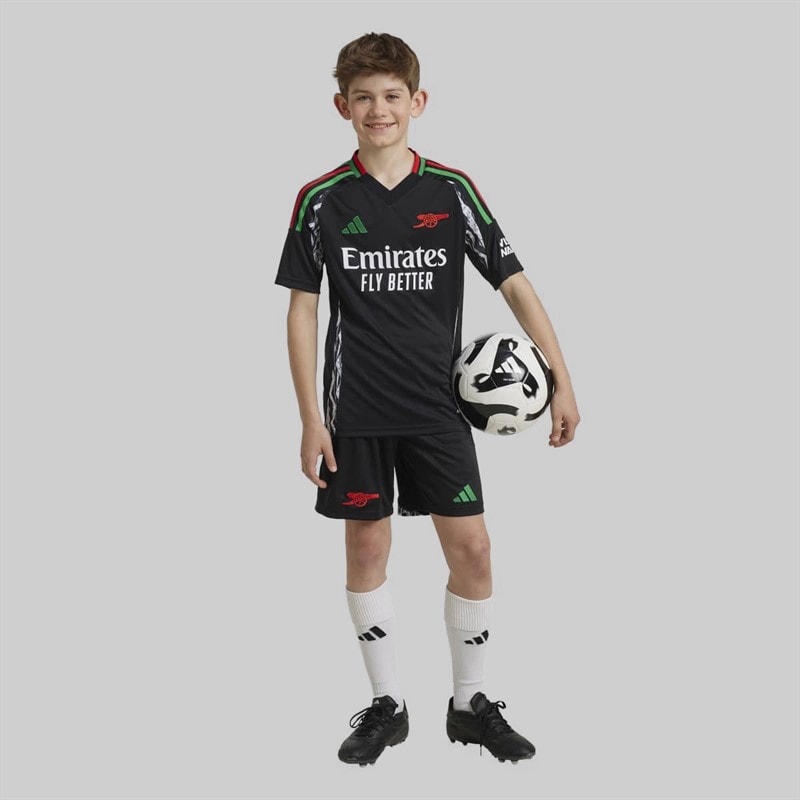 adidas Junior Boys AFC Arsenal FC 24/25 Away Shorts Black - Image 4