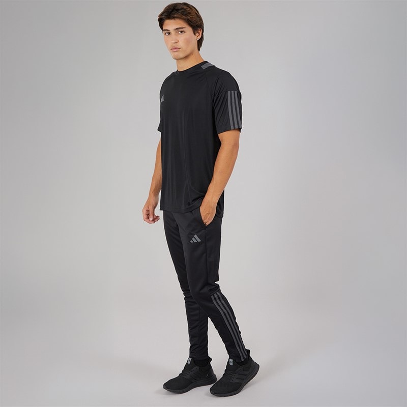 adidas Mens Aeroready Sereno Cut 3-Stripes Tapered Track Pants Black/Grey Six - Image 4