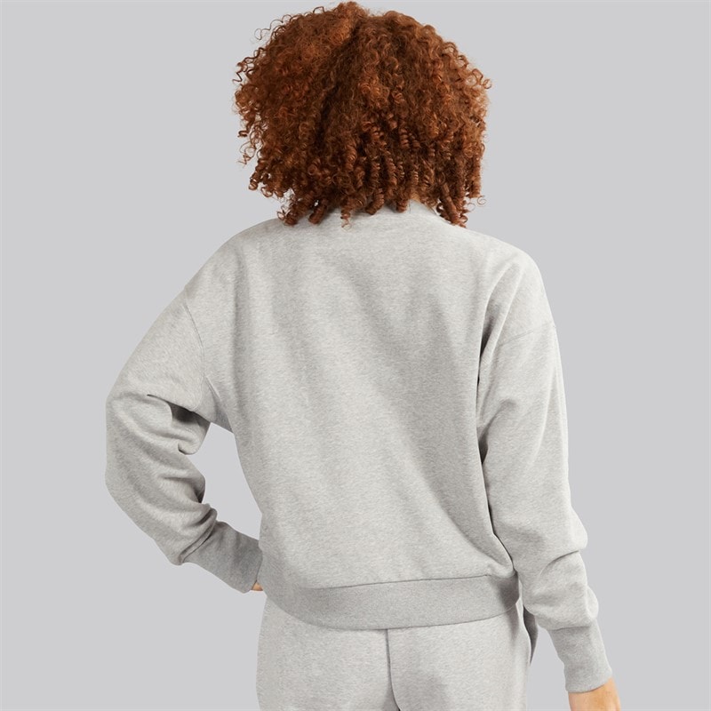 adidas Womens All SZN Fleece Loose Fit Sweatshirt Medium Grey Heather - Image 2