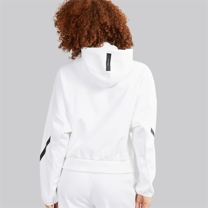 adidas Womens Z.N.E Full Zip Hoodie White - Image 2