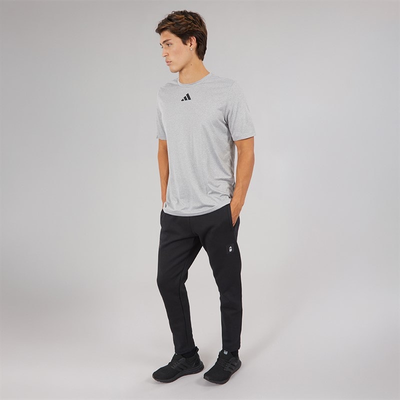 adidas Mens Pregame T-Shirt Medium Grey Heather/Black - Image 4