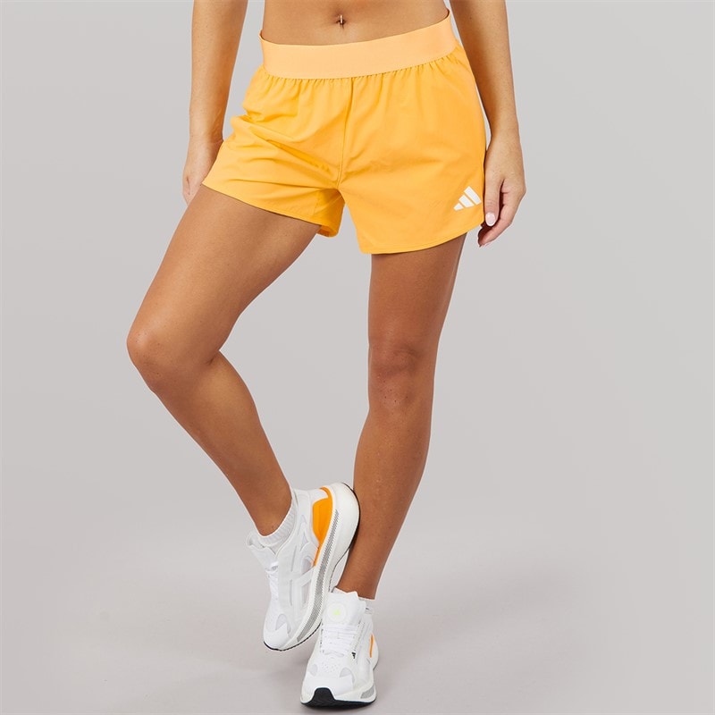 adidas Womens Pacer Workout Flex Woven Shorts Semi Ice Tangerine - Image 3