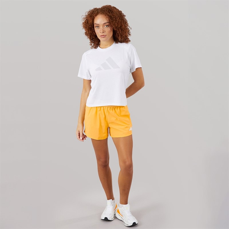 adidas Womens Pacer Workout Flex Woven Shorts Semi Ice Tangerine - Image 4