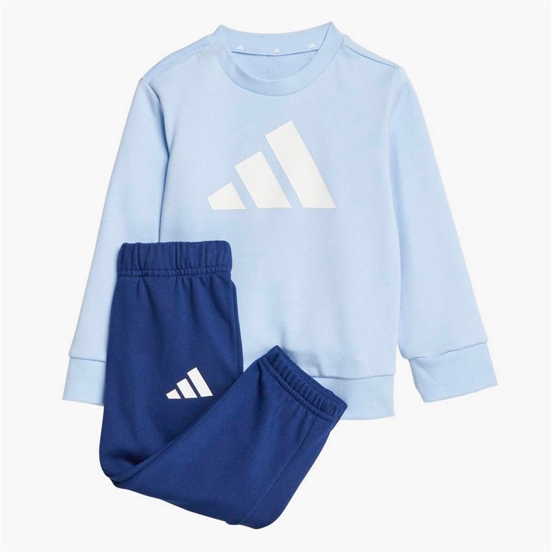 adidas Infant Boys Essentials Sweatshirt And Joggers Set Glow Blue/White