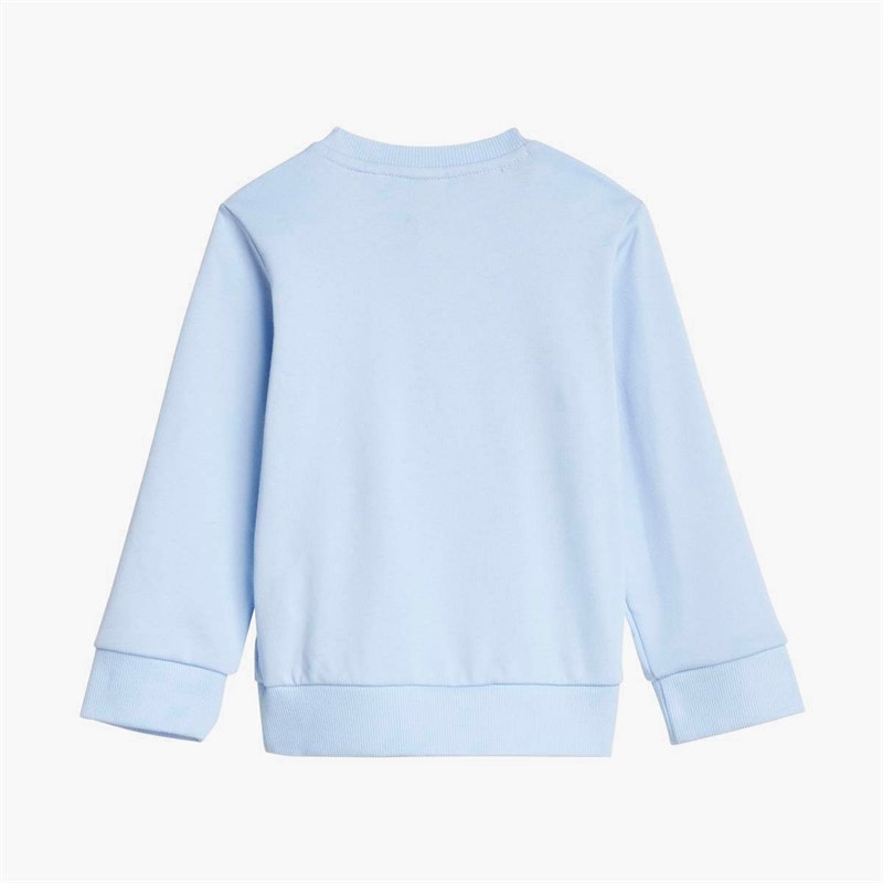 adidas Infant Boys Essentials Sweatshirt And Joggers Set Glow Blue/White - Image 4