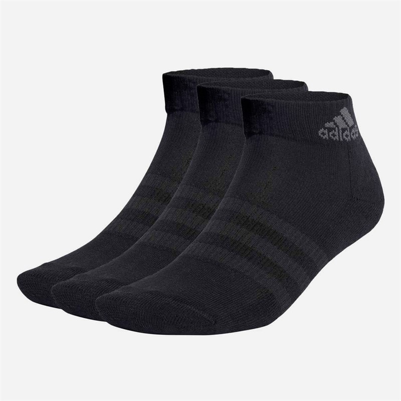 adidas Sportswear Cushioned Three Pack Ankle Socks Black/Grey Six - Image 1