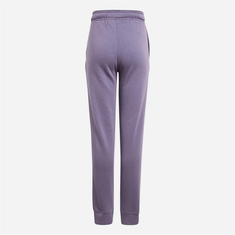 adidas Junior Girls Essentials Linear Logo Joggers Shadow Violet/Clear Pink - Image 2