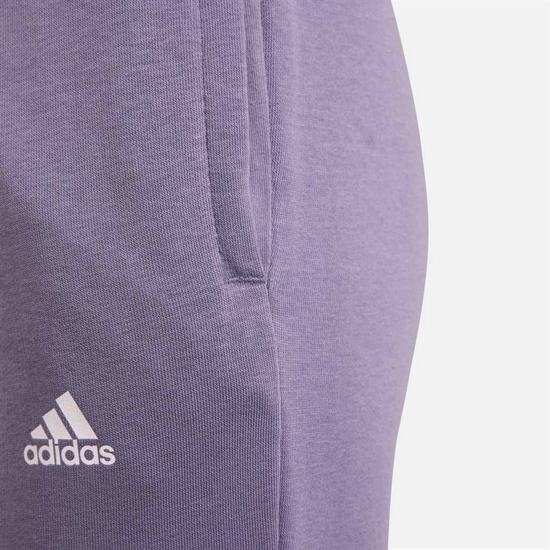 adidas Junior Girls Essentials Linear Logo Joggers Shadow Violet/Clear Pink - Image 4