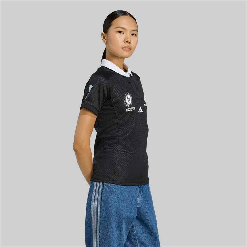 adidas Womens NZ RWC New Zealand Black Ferns 2025 Rugby World Cup Home Jersey All Black - Image 4