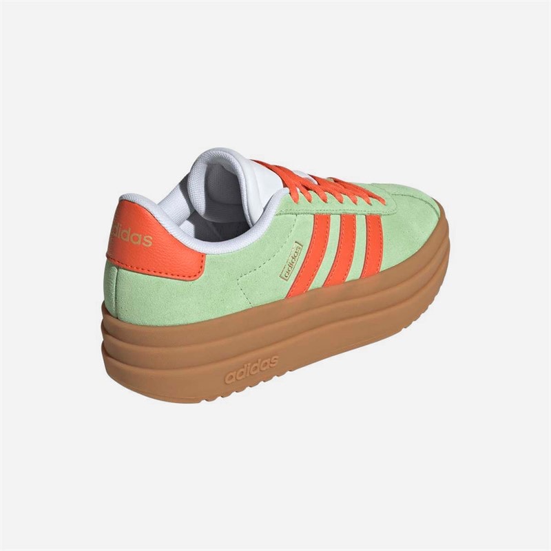 adidas Junior VL Court Bold Trainers Semi Green Spark/Semi Impact Orange/Cloud White - Image 3