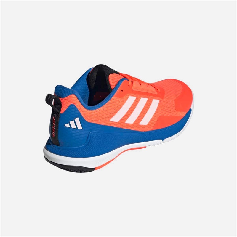 adidas Mens Novaflight 6 Indoor Court Shoes Team Solar Orange/Zero Metalic/Bright Royal - Image 3