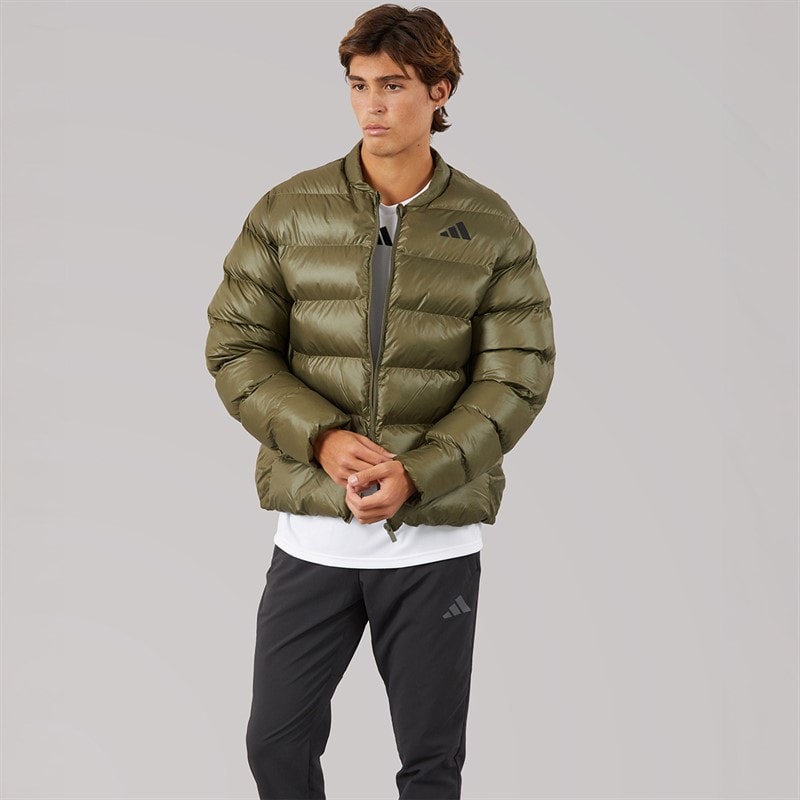 adidas Mens Essentials Climawarm Synthetic Down Jacket Olive Strata - Image 4