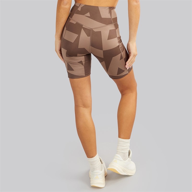 adidas Womens Terrex 8 Inch Printed Tight Shorts Trace Brown/Earth Strata - Image 2