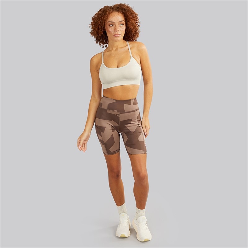 adidas Womens Terrex 8 Inch Printed Tight Shorts Trace Brown/Earth Strata - Image 4