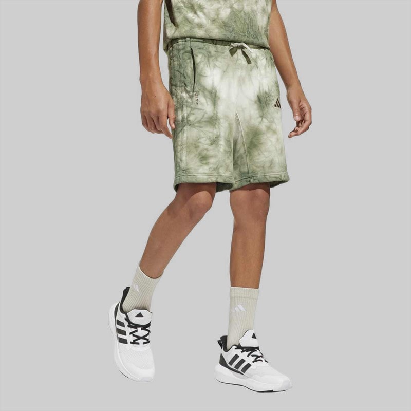 adidas Junior Boys All SZN All Over Print Shorts Olive Strata/Olive Strata - Image 2