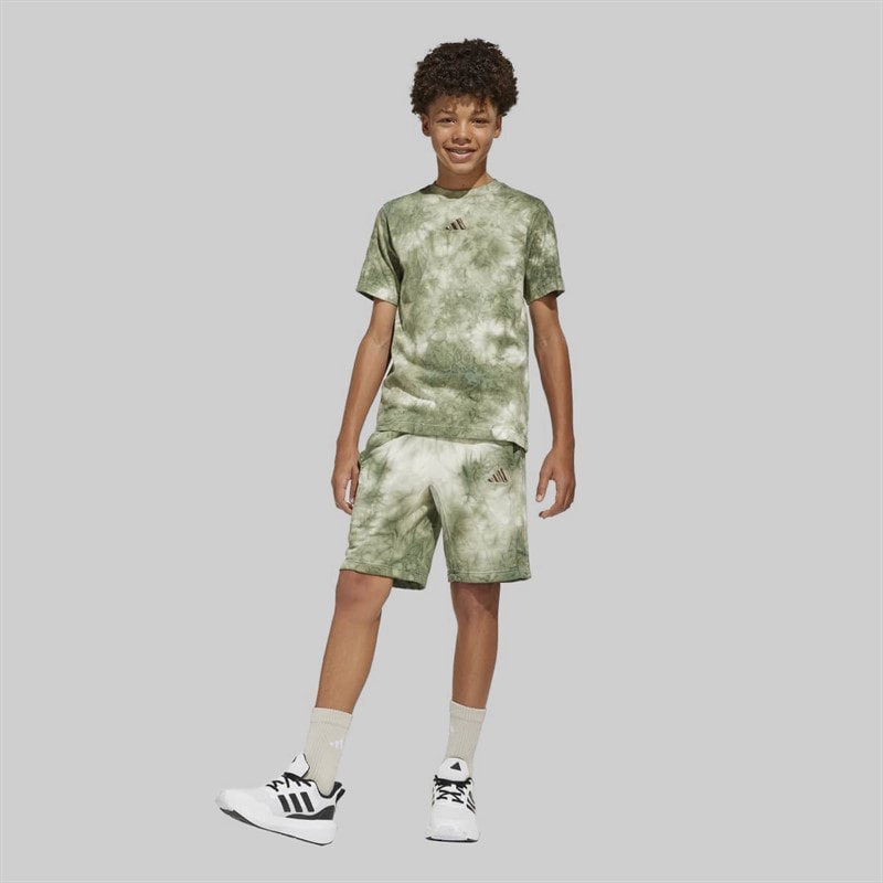 adidas Junior Boys All SZN All Over Print Shorts Olive Strata/Olive Strata - Image 5