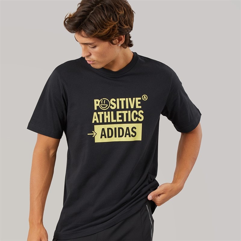 adidas Mens Lounge Verbiage Graphic T-Shirt Black