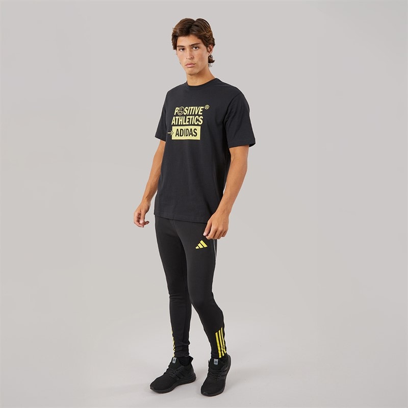 adidas Mens Lounge Verbiage Graphic T-Shirt Black - Image 3