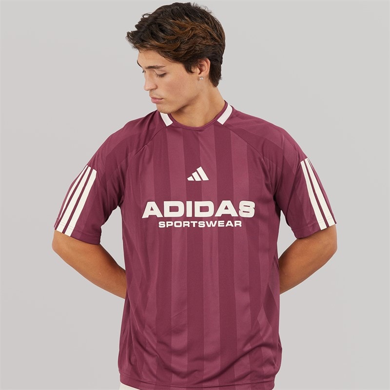 adidas Mens House Of Tiro Nations Pack T-Shirt Victory Crimson/Putty Mauve - Image 2