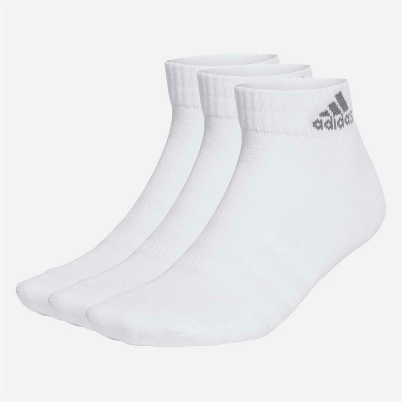 adidas Sportswear Cushioned Three Pack Ankle Socks White/Grey Four - Image 1