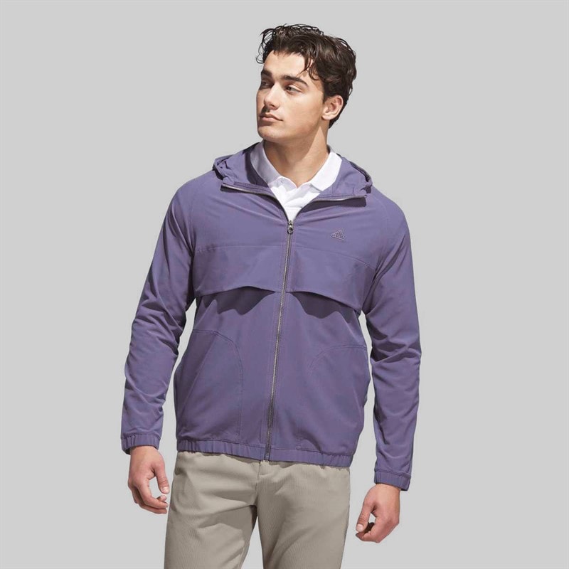 adidas Mens Go To Full Zip Golf Windbreaker Preloved Violet