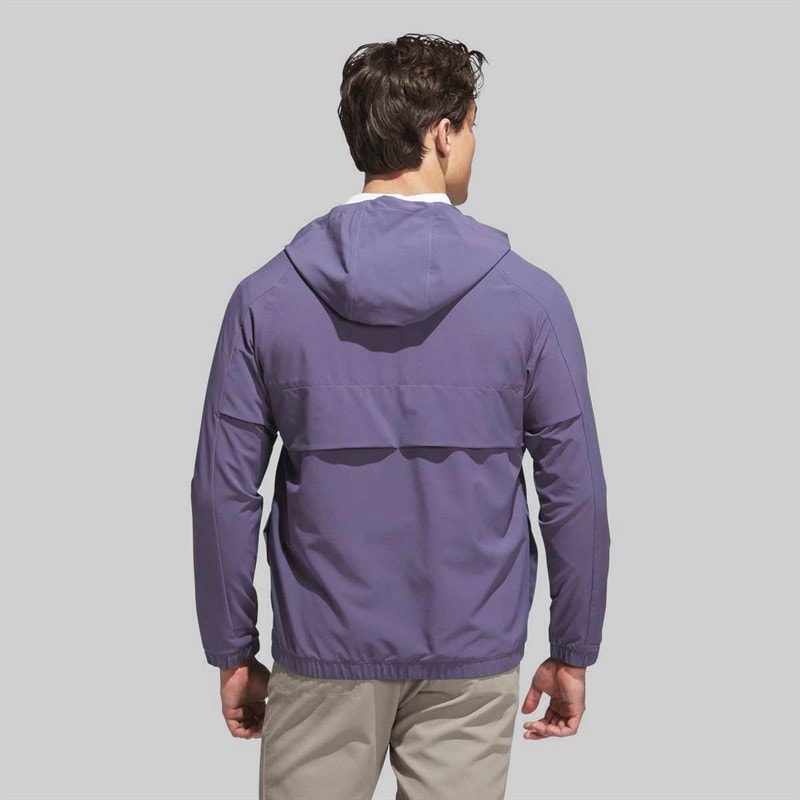 adidas Mens Go To Full Zip Golf Windbreaker Preloved Violet - Image 2