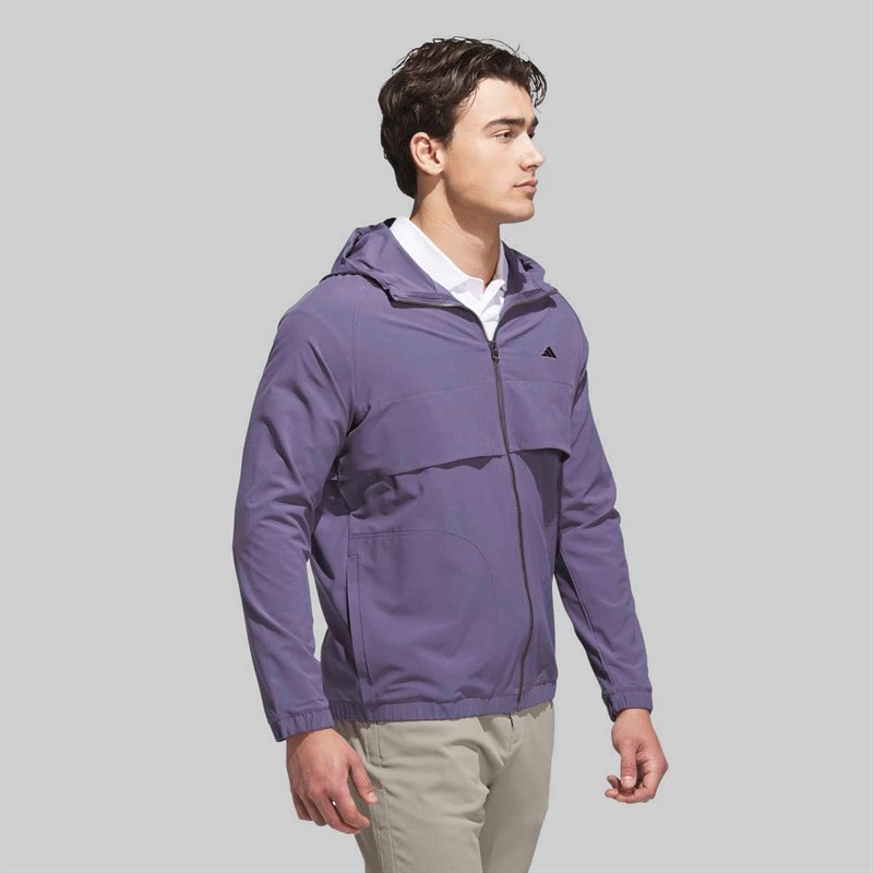 adidas Mens Go To Full Zip Golf Windbreaker Preloved Violet - Image 4