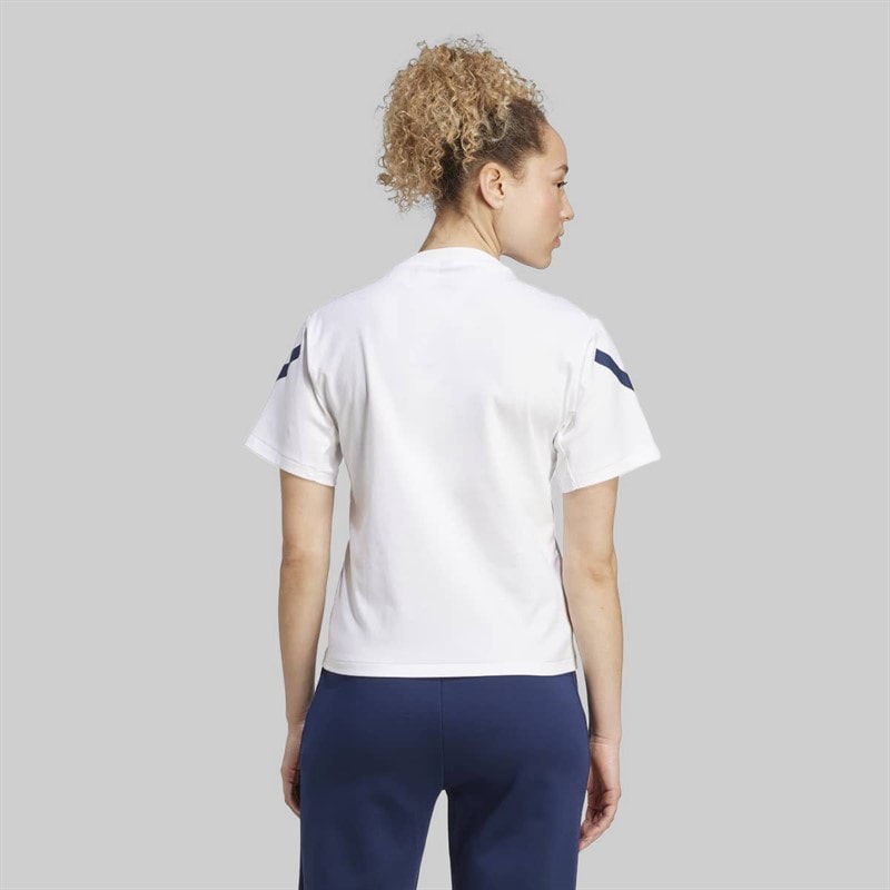 adidas Womens FFR France Rugby Travel T-Shirt White - Image 2