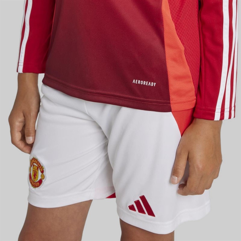 adidas Junior Boys MUFC Manchester United 24/25 Home Long Sleeve Jersey Mufc Red - Image 4