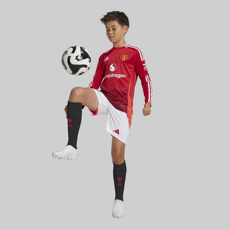 adidas Junior Boys MUFC Manchester United 24/25 Home Long Sleeve Jersey Mufc Red - Image 5