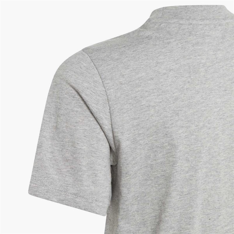 adidas Junior Boys Essentials Small Logo T-Shirt Medium Grey Heather/White - Image 4