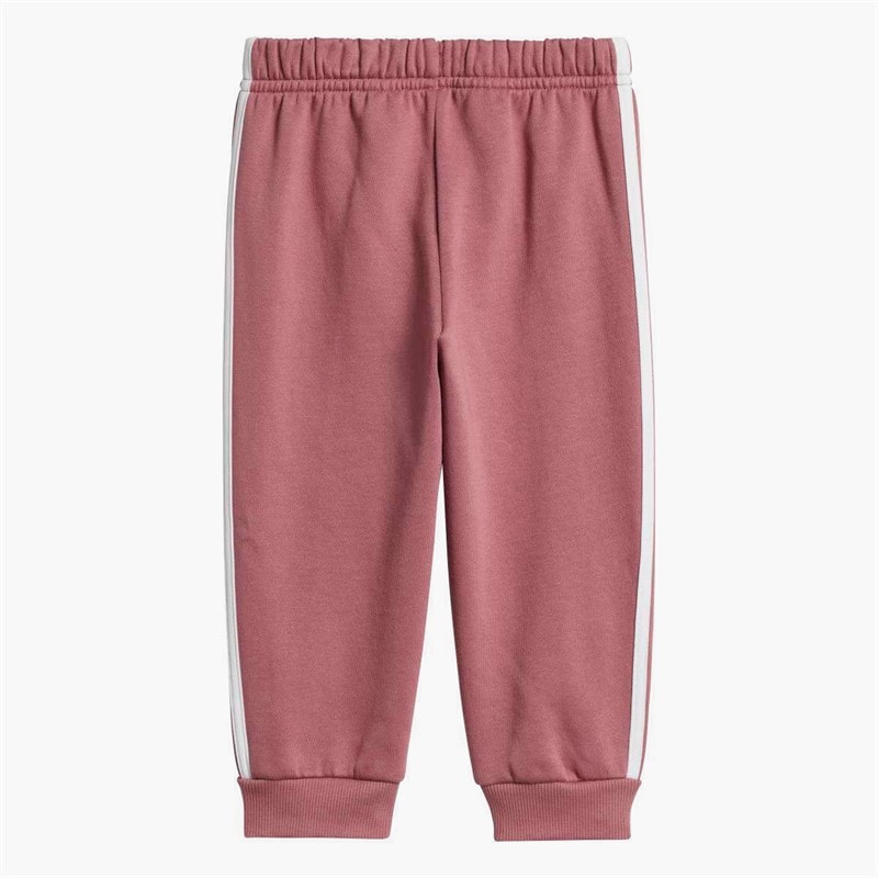 adidas Infant Girls Essentials Full Zip Hoodie And Joggers Set Sandy Pink/White - Image 5