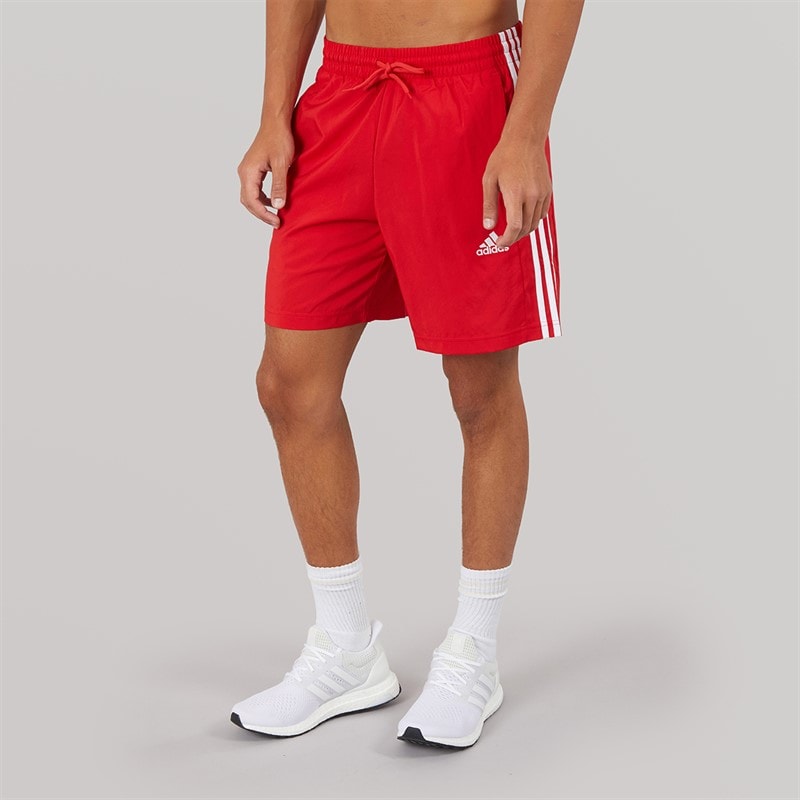 adidas Mens Aeroready Essentials 3-Stripes Chelsea Shorts Better Scarlet/White - Image 3