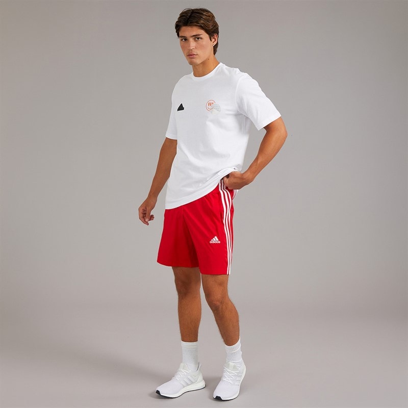 adidas Mens Aeroready Essentials 3-Stripes Chelsea Shorts Better Scarlet/White - Image 5