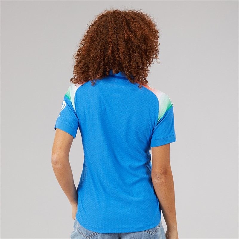 adidas Womens India Cricket Odi One Day International Jersey True Blue - Image 2