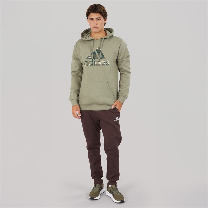 adidas Mens Camo Graphic Hoodie Silver Pebble - Image 3