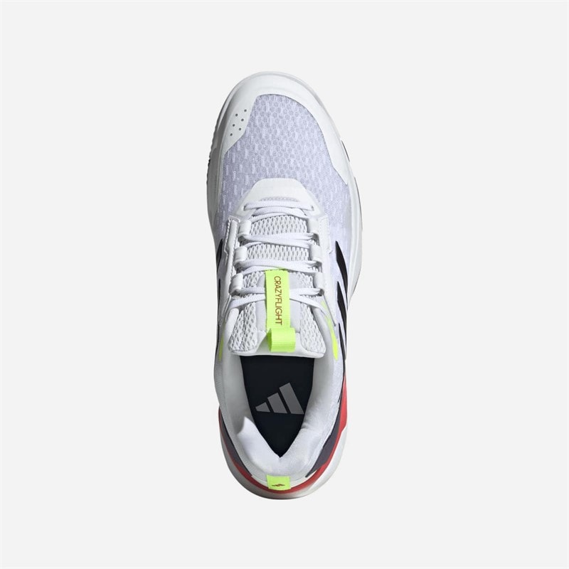 adidas Mens Crazyflight 6 Indoor Court Shoes Cloud White/Aurora Met/Semi Lucid Red - Image 4