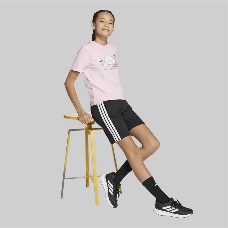 adidas Junior Girls Winter Sports Graphic T-Shirt Clear Pink - Image 5