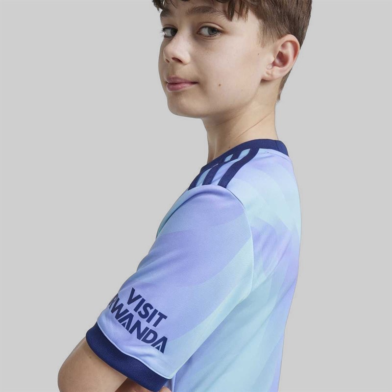 adidas Junior Boys AFC Arsenal FC 24/25 Third Jersey Clear Aqua/Light Flash Purple - Image 3