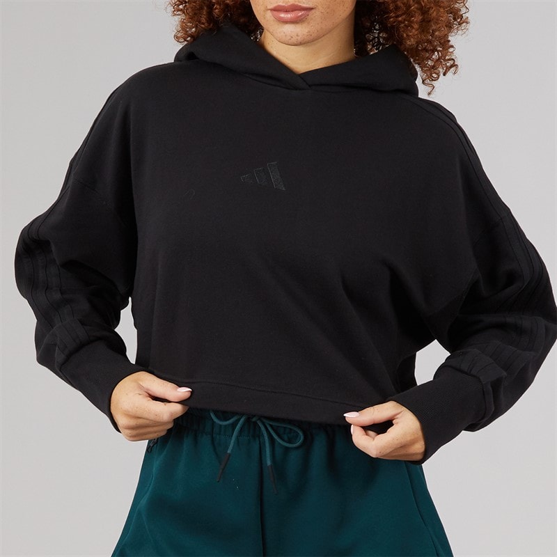 adidas Womens All SZN 3-Stripes Hoodie Black - Image 5