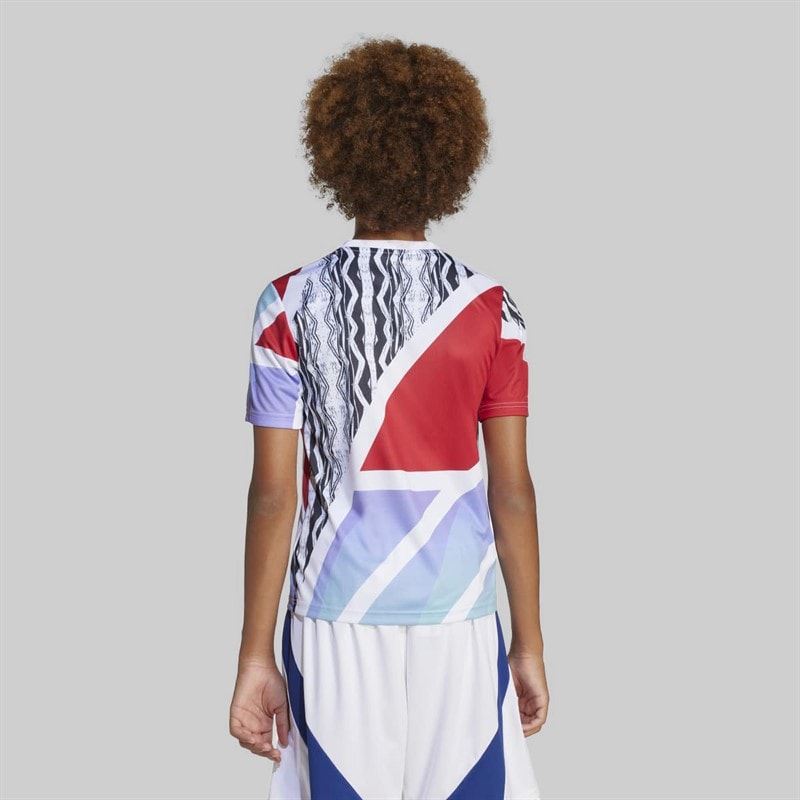 adidas Junior Boys AFC Arsenal FC 24/25 Pre Match Jersey Better Scarlet/White/Black/Clear Aqua - Image 2