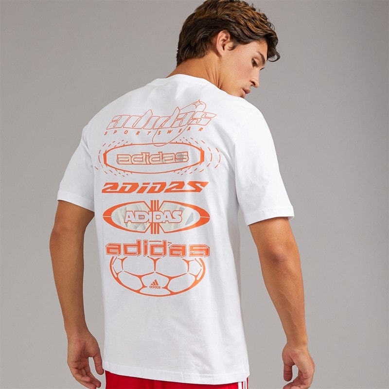 adidas Mens House Of Tiro Summer Graphic T-Shirt White