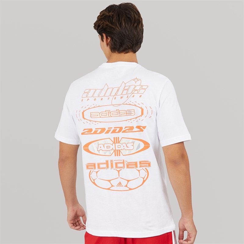 adidas Mens House Of Tiro Summer Graphic T-Shirt White - Image 3